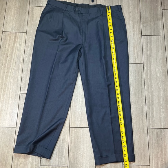 Burberry Men’s Navy Plaid Wool Blend Trouser Business Pants Size 42 - Picture 4 of 7